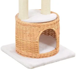 Arbre à chat griffoir grattoir niche jouet 40 x 40 x 94 cm bois marron