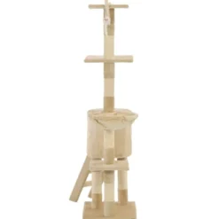 Arbre à chat griffoir grattoir niche jouet 49 x 35 x 138 cm beige
