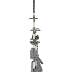 Arbre à chat griffoir grattoir niche jouet 147 x 35 x 230 cm gris