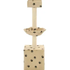 Arbre à chat griffoir grattoir niche jouet 30 x 30 x 105 cm beige