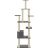 Arbre à chat meuble tour grimper jouet 74 x 74 x 183 cm gris