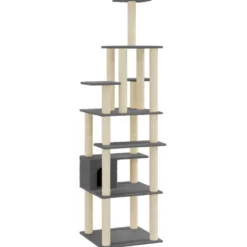 Arbre à chat meuble tour grimper jouet 74 x 74 x 183 cm gris