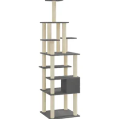 Arbre à chat meuble tour grimper jouet 74 x 74 x 183 cm gris