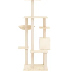 Arbre à chat meuble tour grimper jouet 78.5 x 65 x 142 cm crème