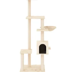 Arbre à chat meuble tour grimper jouet 78.5 x 65 x 142 cm crème