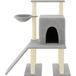 Arbre à chat meuble tour grimper jouet 84.5 x 54 x 96.5 cm gris