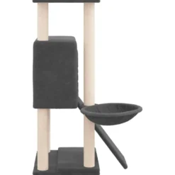 Arbre à chat meuble tour grimper jouet 71.5 x 60 x 96 cm gris