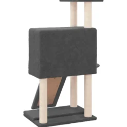 Arbre à chat meuble tour grimper jouet 71.5 x 60 x 96 cm gris