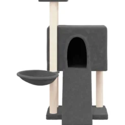 Arbre à chat meuble tour grimper jouet 71.5 x 60 x 96 cm gris