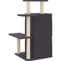 Arbre à chat meuble tour grimper jouet 61.5 x 60.5 x 97 cm gris