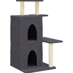 Arbre à chat meuble tour grimper jouet 61.5 x 60.5 x 97 cm gris