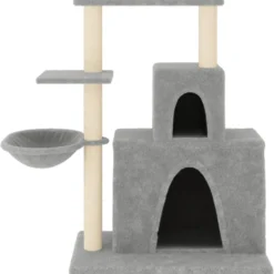 Arbre à chat meuble tour grimper jouet 61 x 35 x 83 cm gris
