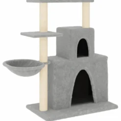 Arbre à chat meuble tour grimper jouet 61 x 35 x 83 cm gris