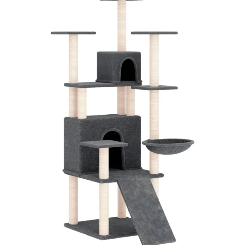 Arbre à chat meuble tour grimper jouet 63 x 80 x 154 cm gris