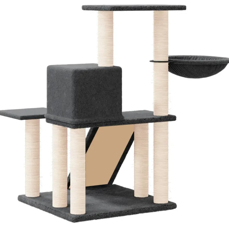 Arbre à chat meuble tour grimper jouet 47 x 47 x 82 cm gris