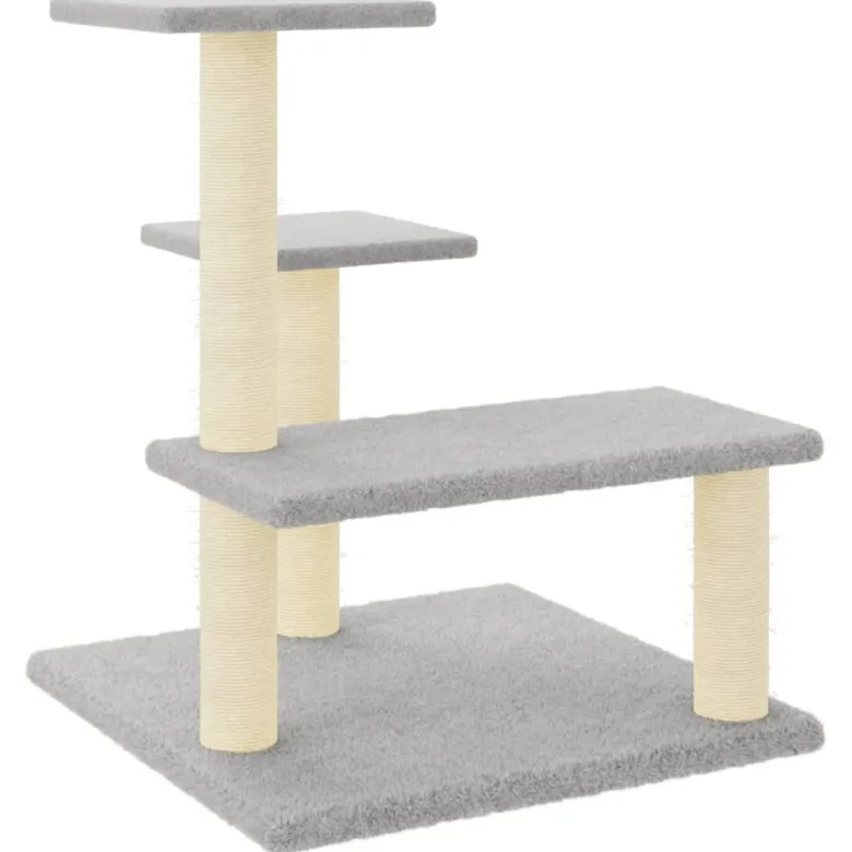 Arbre à chat meuble tour grimper jouet 53.5 x 53.5 x 61 cm gris