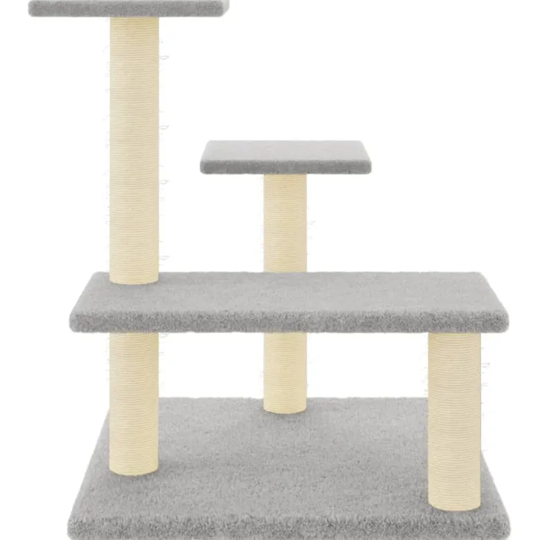 Arbre à chat meuble tour grimper jouet 53.5 x 53.5 x 61 cm gris