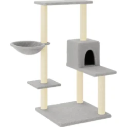 Arbre à chat meuble tour grimper jouet 78 x 59 x 95 cm gris