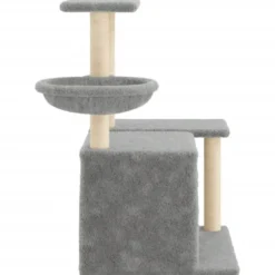 Arbre à chat meuble tour grimper jouet 84.5 x 57 x 83 cm gris