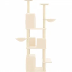 Arbre à chat meuble tour grimper jouet 64 x 97 x 180 cm crème