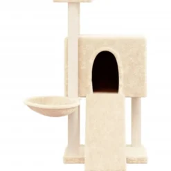 Arbre à chat meuble tour grimper jouet 71.5 x 60 x 96 cm crème