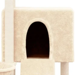 Arbre à chat meuble tour grimper jouet 71.5 x 60 x 96 cm crème