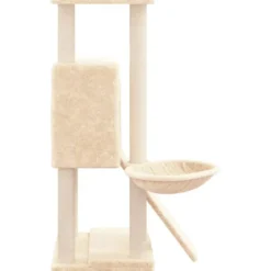 Arbre à chat meuble tour grimper jouet 71.5 x 60 x 96 cm crème