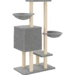 Arbre à chat meuble tour grimper jouet 83 x 48 x 117 cm gris