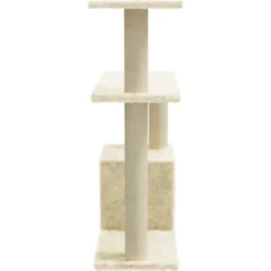 Arbre à chat meuble tour grimper jouet 54 x 22 x 70 cm crème