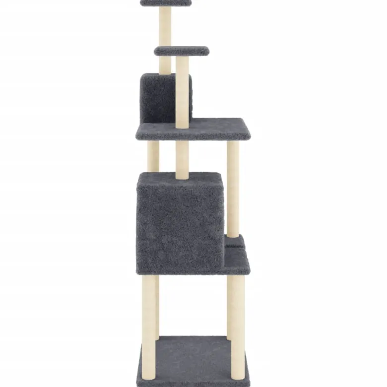 Arbre à chat meuble tour grimper jouet 61 x 48.5 x 167poids:16.45 cm gris