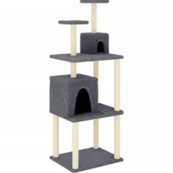 Arbre à chat meuble tour grimper jouet 61 x 48.5 x 167poids:16.45 cm gris