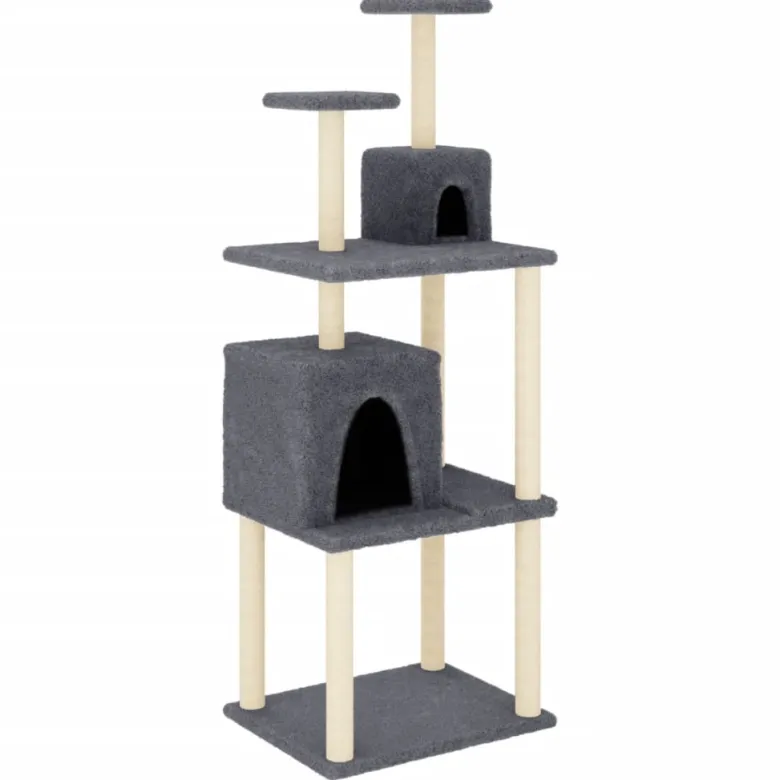 Arbre à chat meuble tour grimper jouet 61 x 48.5 x 167poids:16.45 cm gris
