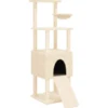 Arbre à chat meuble tour grimper jouet 92.5 x 71.5 x 153 cm crème