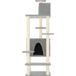 Arbre à chat meuble tour grimper jouet 66.5 x 60 x 154 cm gris