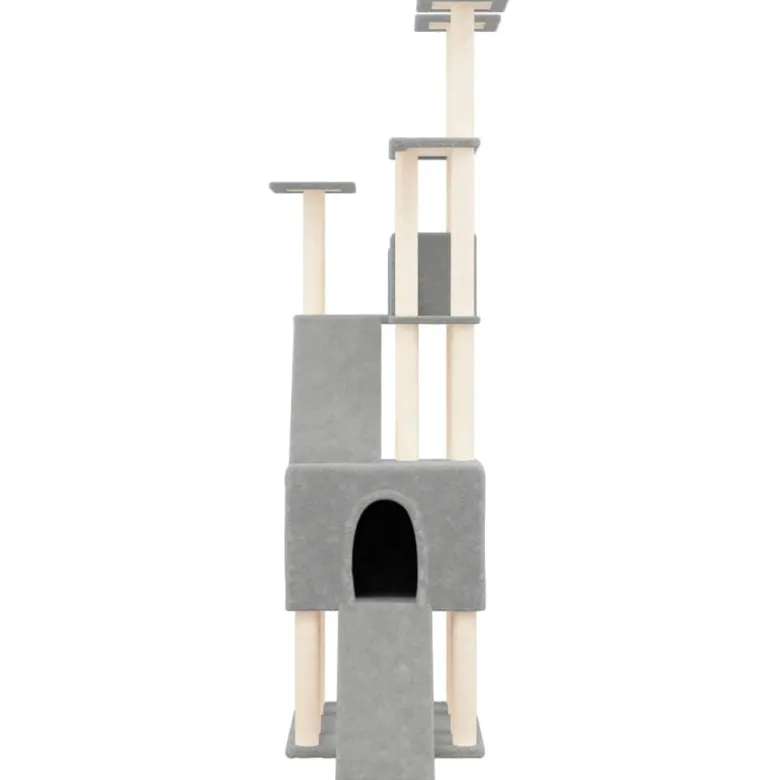 Arbre à chat meuble tour grimper jouet 47.5 x 94 x 190 cm gris