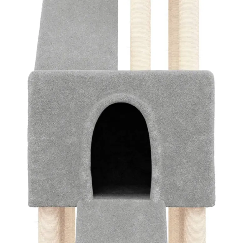 Arbre à chat meuble tour grimper jouet 47.5 x 94 x 190 cm gris