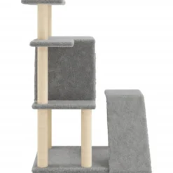 Arbre à chat meuble tour grimper jouet 74 x 61 x 97 cm gris