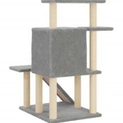 Arbre à chat meuble tour grimper jouet 74 x 61 x 97 cm gris