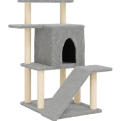 Arbre à chat meuble tour grimper jouet 74 x 61 x 97 cm gris