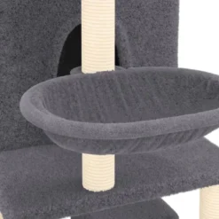Arbre à chat meuble tour grimper jouet 64 x 97 x 180 cm gris