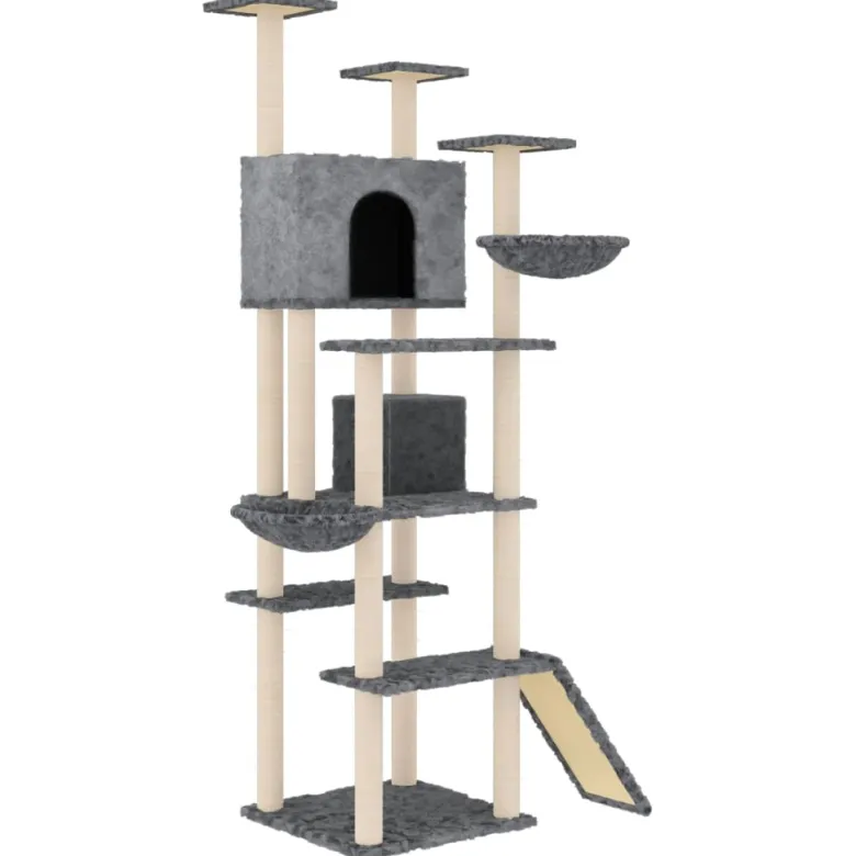 Arbre à chat meuble tour grimper jouet 104 x 78 x 191 cm gris