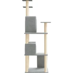 Arbre à chat meuble tour grimper jouet 67 x 60 x 153 cm gris