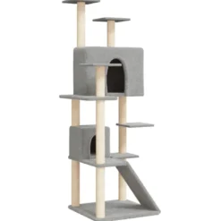 Arbre à chat meuble tour grimper jouet 67 x 60 x 153 cm gris