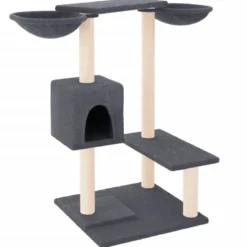 Arbre à chat meuble tour grimper jouet 97 x 67.5 x 82 cm gris