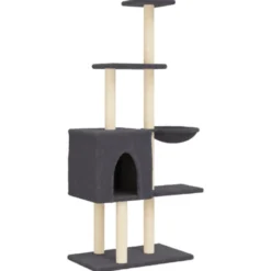 Arbre à chat meuble tour grimper jouet 72 x 34.5 x 145 cm gris