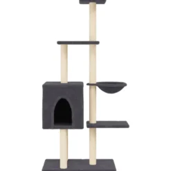 Arbre à chat meuble tour grimper jouet 72 x 34.5 x 145 cm gris