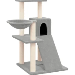 Arbre à chat meuble tour grimper jouet 73 x 49 x 82 cm gris