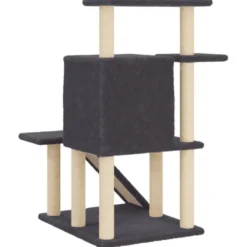 Arbre à chat meuble tour grimper jouet 74 x 61 x 97 cm gris