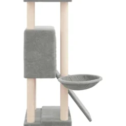 Arbre à chat meuble tour grimper jouet 71.5 x 60 x 96 cm gris