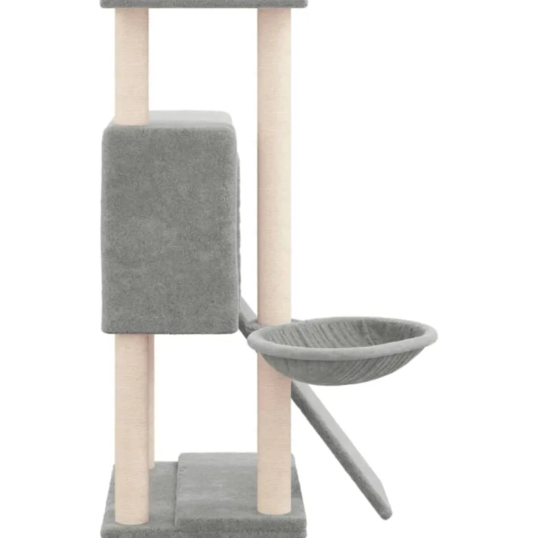 Arbre à chat meuble tour grimper jouet 71.5 x 60 x 96 cm gris